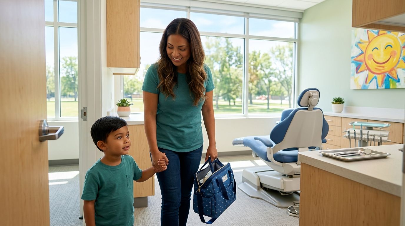 Many children visit the dentist to keep their teeth healthy.