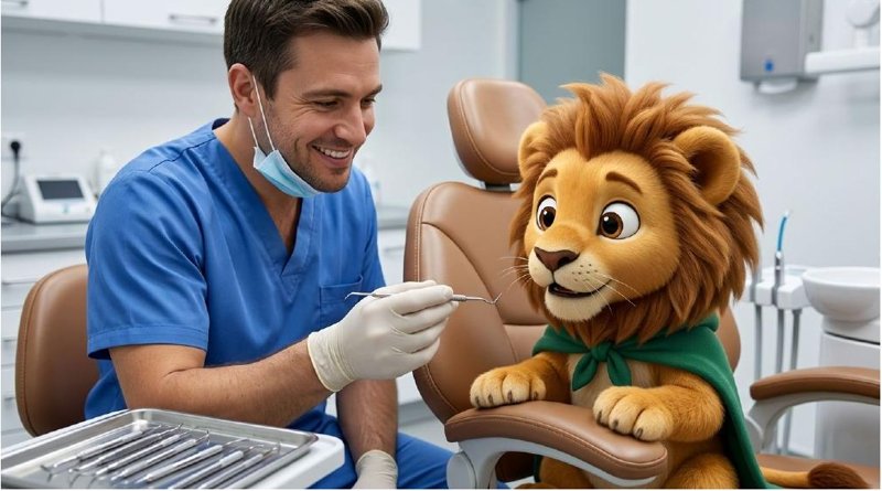 The dentist shows me the tools first.