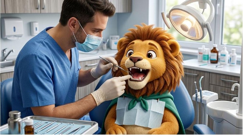The dentist counts my teeth one by one.