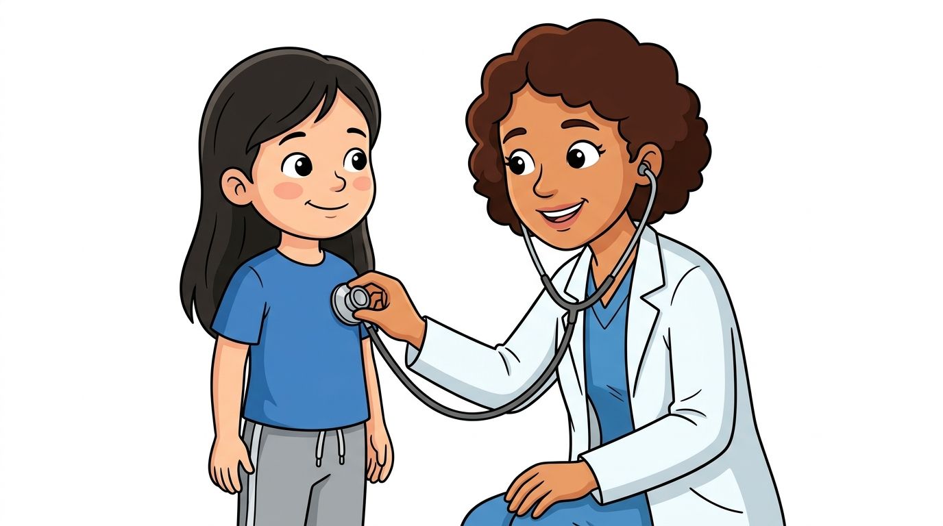 The doctor puts a cold stethoscope on my chest.