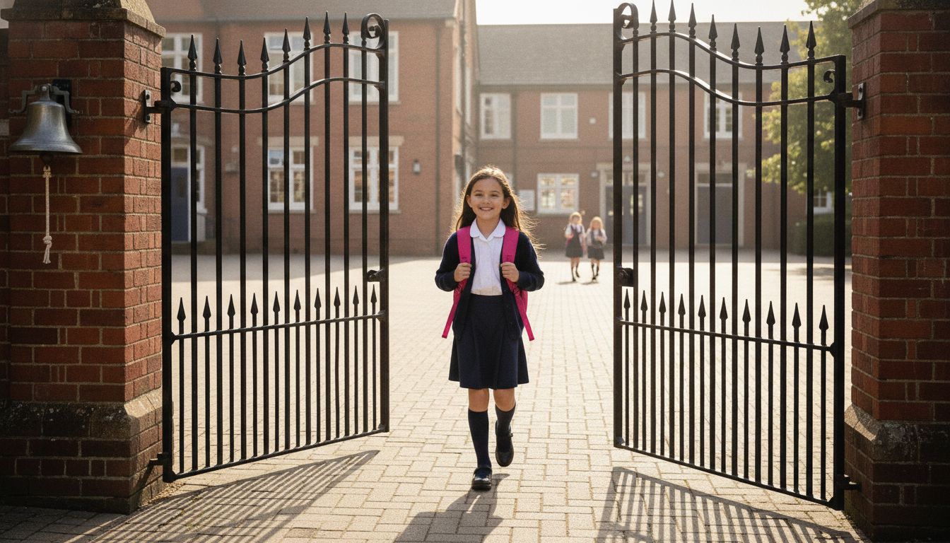 The school bell makes a clear sound.