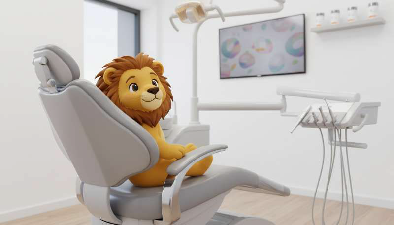Sample PDF page showing a child calmly sitting in a dentist chair